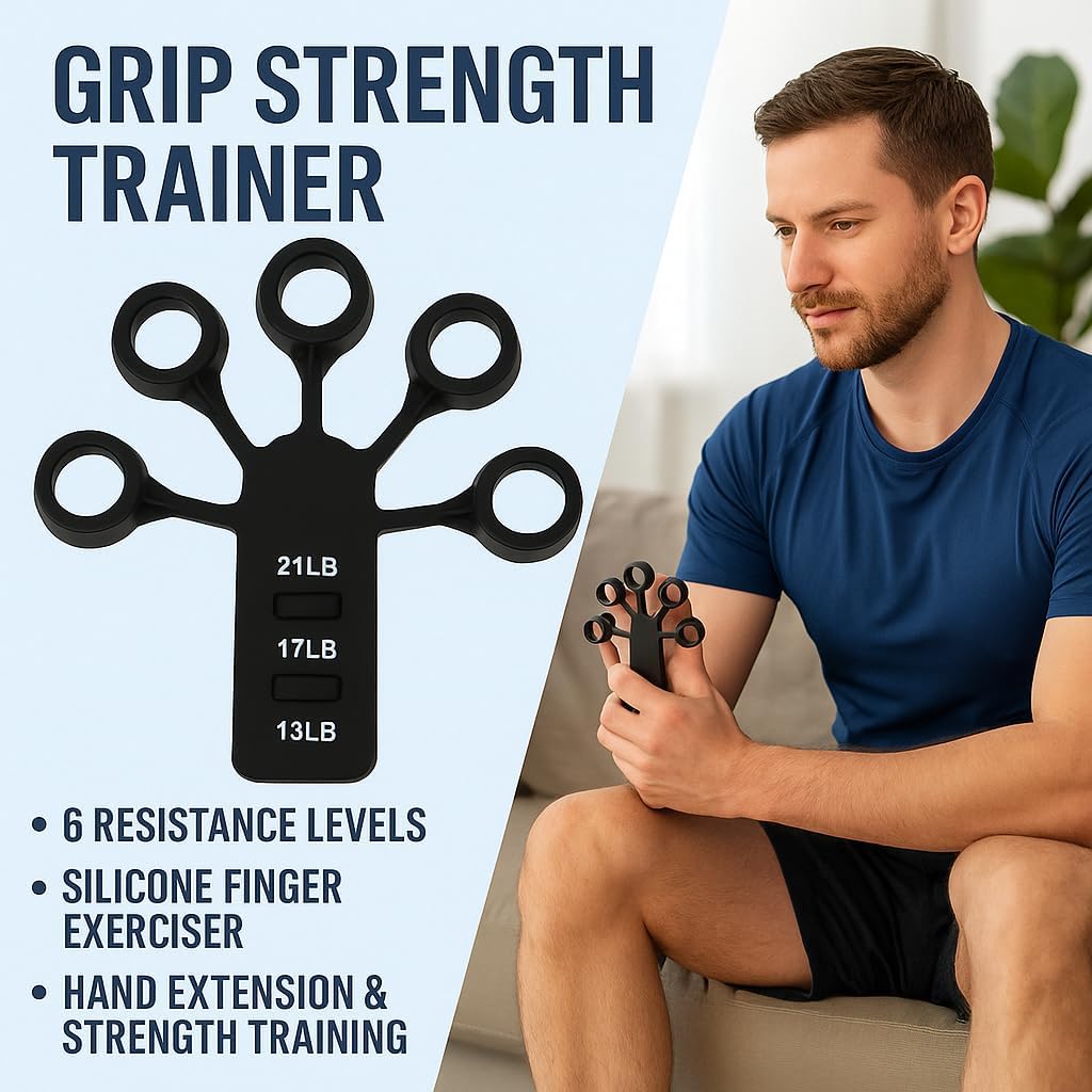120 Pieces Grip Strength Trainers (6 Resistant Levels – Silicone Finger Exerciser – Hand Extension – Strength Training – Finger Flexion)