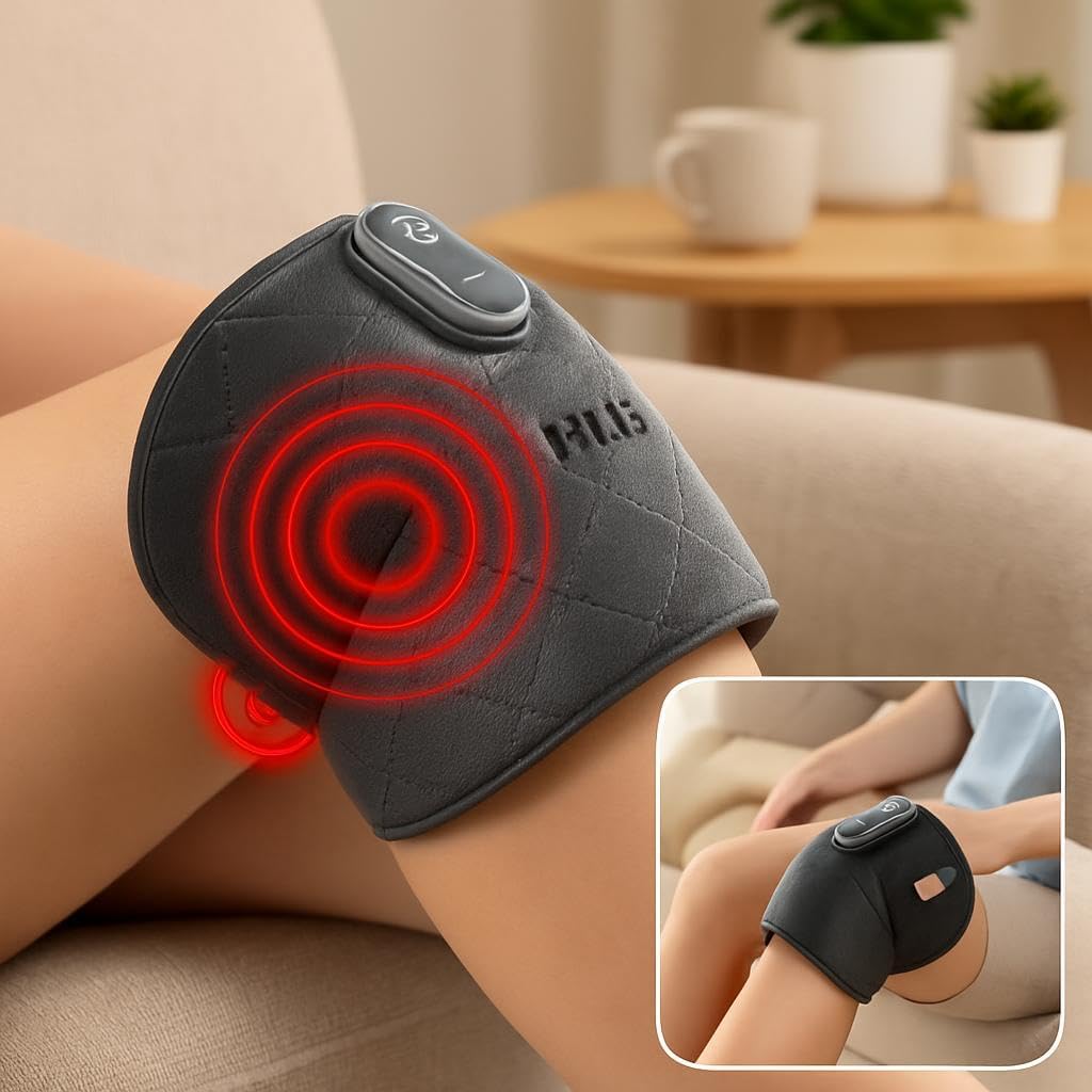 48 Pieces Heated Knee Brace Wrap Supports with Adjustable Temperature (Grey)