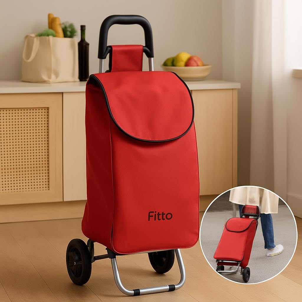 72 Pieces Red Shopping Trolleys with Wheels (33L Carbon Steel – 53*31*20CM)