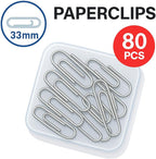 144 Pieces 80 Pieces Stainless Steel Paper Clips (33mm - Durable Office Stationery)