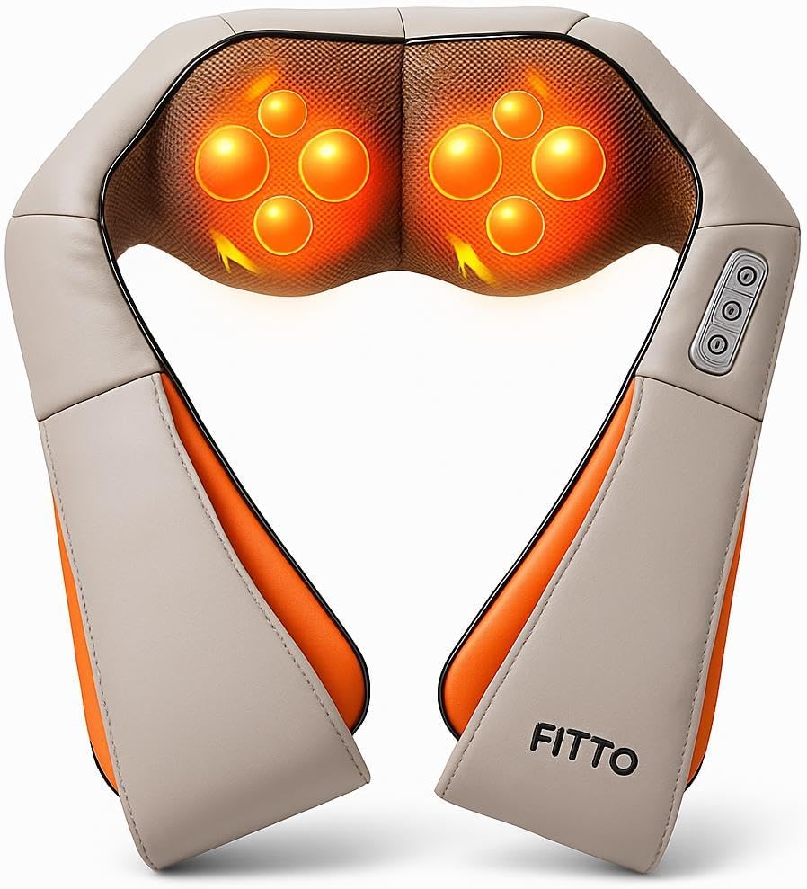 48 Pieces Electric Neck Massagers with Shiatsu 4D Rotation (Heat Function & 3 Intensities for Shoulder and Neck Pain Relief – Relaxing Fatigue at Home – Office – or Car)