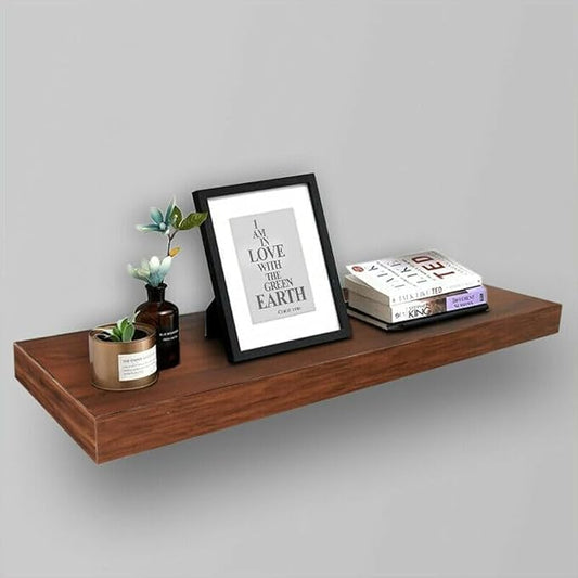 FITTO 40cm & 60cm Floating Wall Shelves, Available in White, Black, Oak Effect, and Brown Finishes - Wall-Mounted Storage Shelf for Bedroom, Living Room, Bathroom, Modern Home Decor