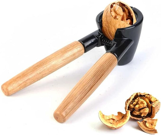 Fitto Premium Nutcracker with Wooden Handle - Durable & Ergonomic Kitchen Tool for Cracking Nuts, Shells, and More - Ideal for Home Cooks & Entertaining