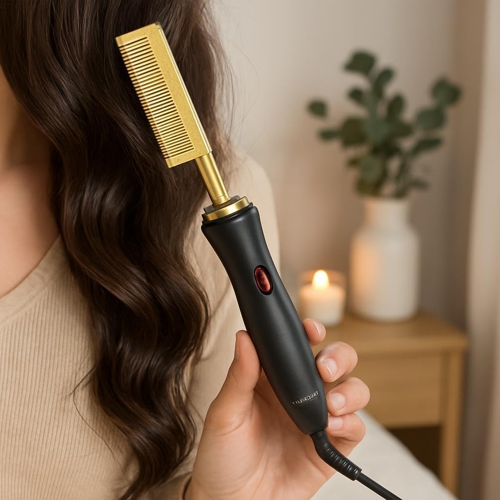96 Pieces Adjustable Wet and Dry Electric Heating Combs for Frizz-Free Hair