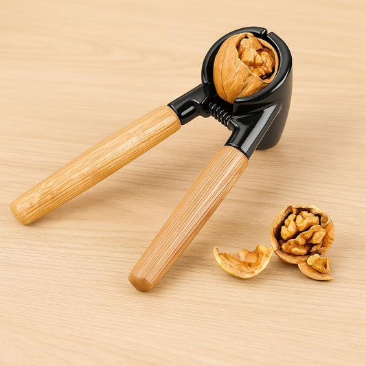 Premium Nutcracker with Wooden Handle - Durable & Ergonomic Kitchen Tool for Cracking Nuts, Shells, and More - Ideal for Home Cooks & Entertaining