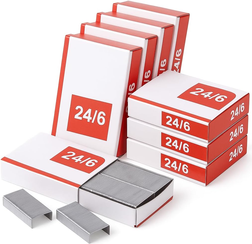 24/6 Stapler Pins, 1mm Thick, Durable & Reliable, 20 Packs Box – Heavy-Duty Office Supplies for Standard & Heavy Paperwork, High Capacity, Smooth Staples for 24/6, Ideal for Home & Office Use