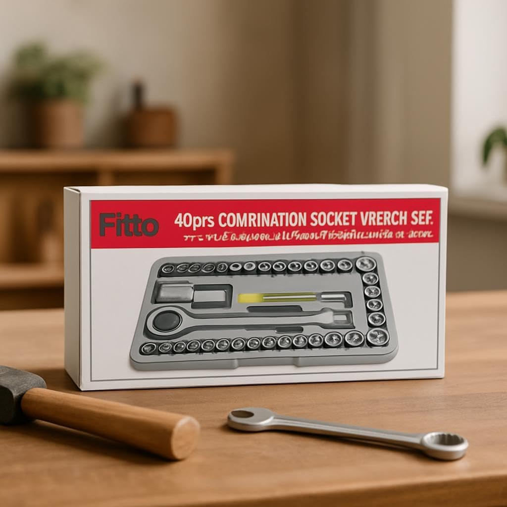 40-Piece Combination Socket Wrench Set with 1/4 and 3/8 Drive Sockets