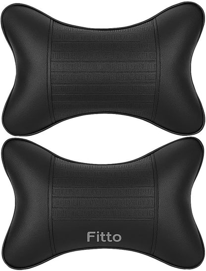 Car Headrest Neck Cushion Pillow with pattern, pack of 2, Black