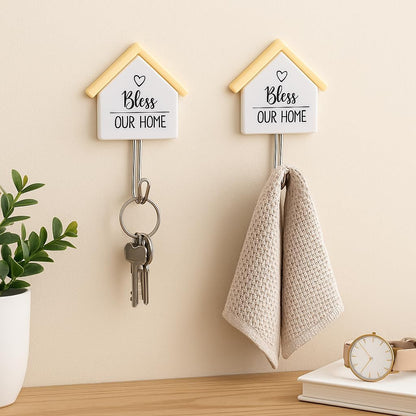 Durable Plastic Hooks for Home Design, 2pcs on Card - Wall, Door & Organizer Hangers