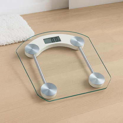Body Weighting Scale - Digital Glass Weight Machine, High Precision Electronic Body Weighing Scale, Slim Design with LCD Display, Weight Scale for Home, Fitness, and Health Tracking