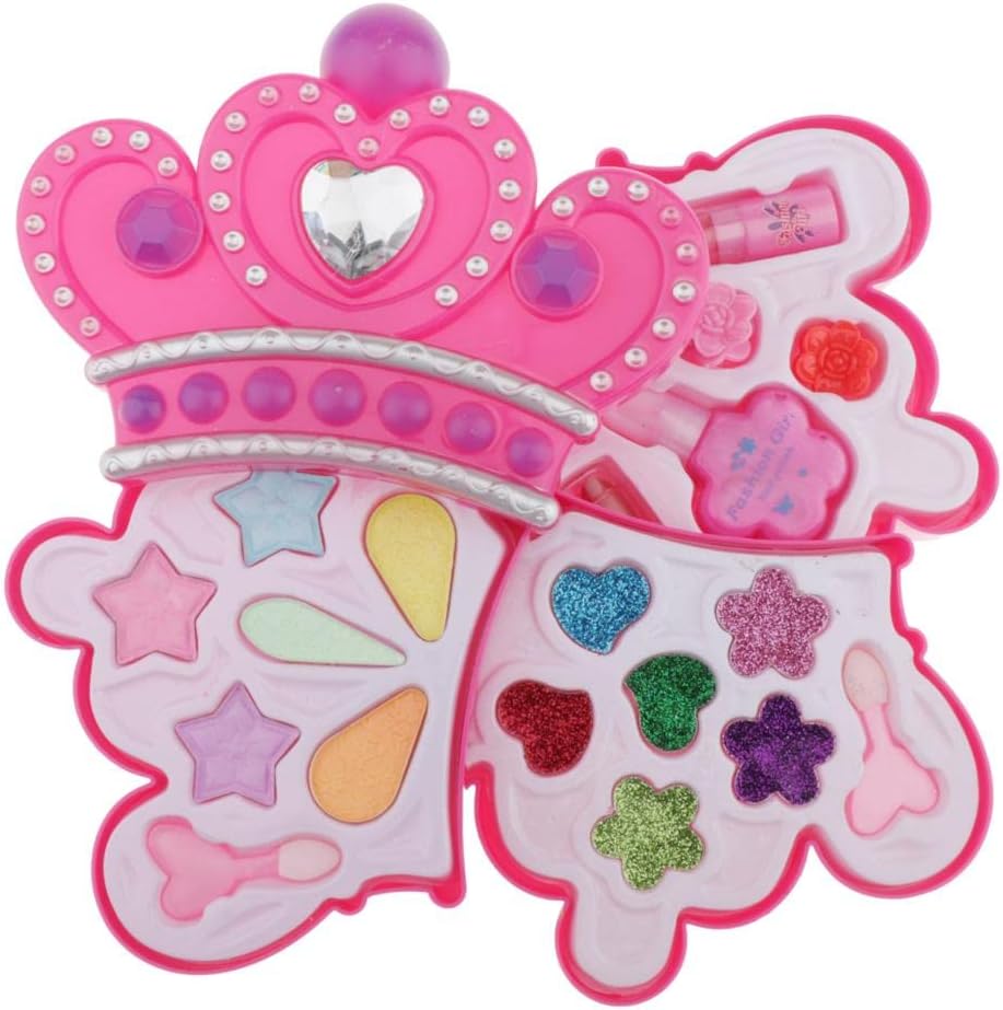 96 Pieces Cute Princess Girls Pretend Makeup Set - Simulation Children Gift Toy - Realistic Beauty Kits with Accessories for Dress-up (Play – and Learning - Perfect for 3+ Years Old Kids)