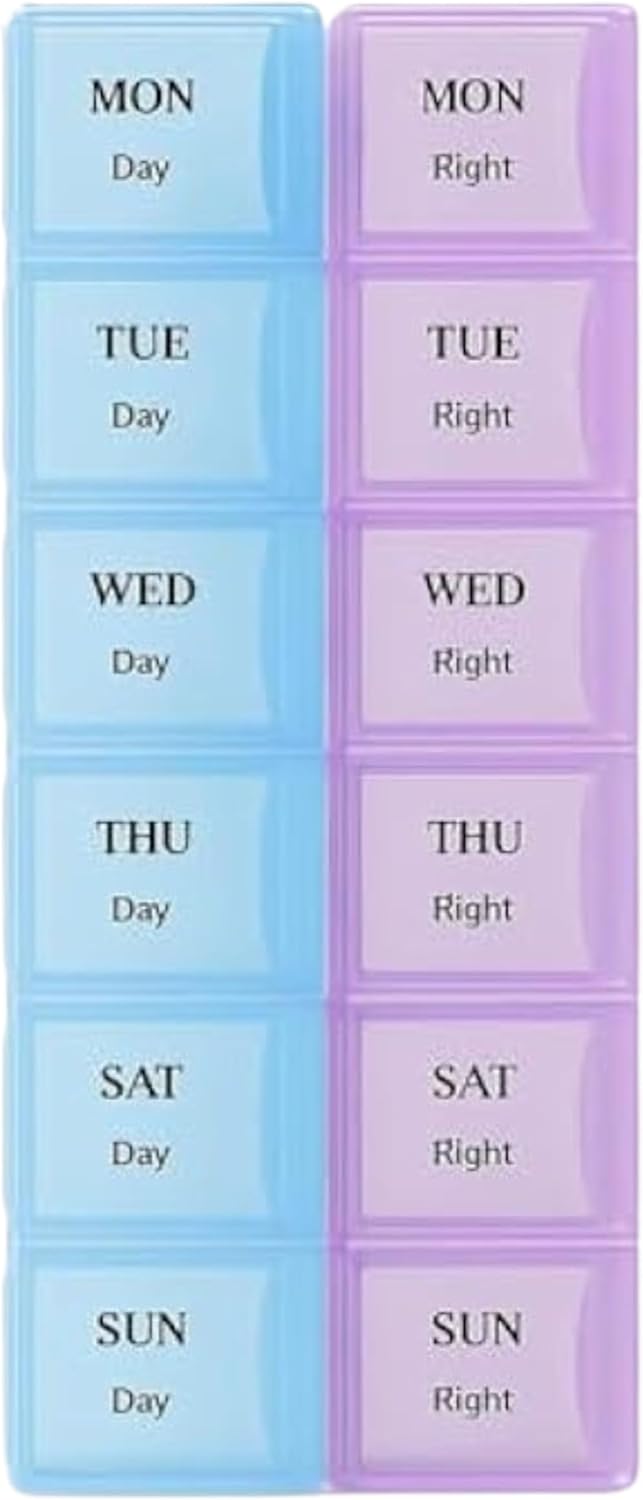 120 Pieces Weekly Pill Organizer 7 Day Pill Boxes with Removable Daily Compartments - Portable Medication Organizer for Pills & Vitamins