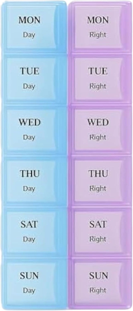 Weekly Pill Organizer 7 Day Pill Box with Removable Daily Compartments - Portable Medication Organizer for Pills & Vitamins
