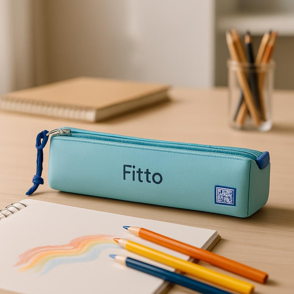 Sky Blue Pencil Pouch, 20x4x3cm, Stationery Organizer