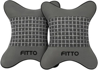 Car Headrest Neck Cushion Pillow with pattern, pack of 2, Grey