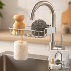 96 Pieces Metal Chrome Finish Kitchen Faucet Sponge Holders (Stainless Steel)