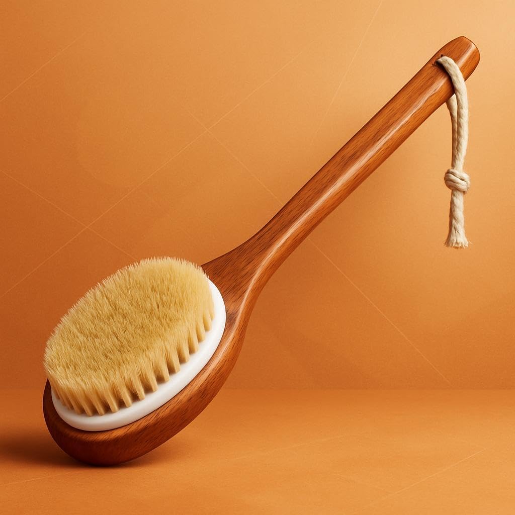 120 Pieces Bath Body Brushes with Long Handle - Natural Bristles (Back SPA Clean – Exfoliating & Massaging Bath Brush for Skin Care – Shower – and Relaxation – Gentle and Durable)