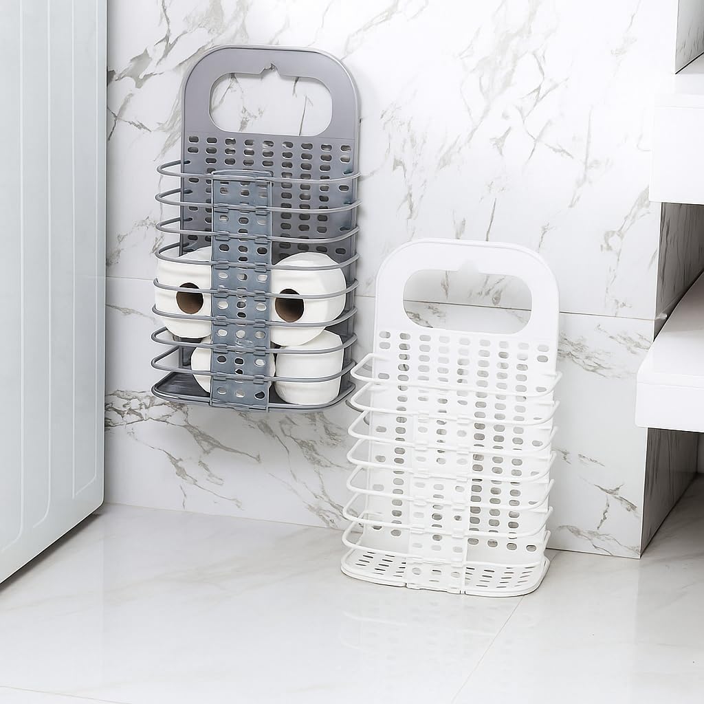 96 Pieces Hanging Laundry Baskets (Foldable Laundry Hamper with Handles – Durable Eco-Friendly PP Material – Space-Saving Design for Home Storage)