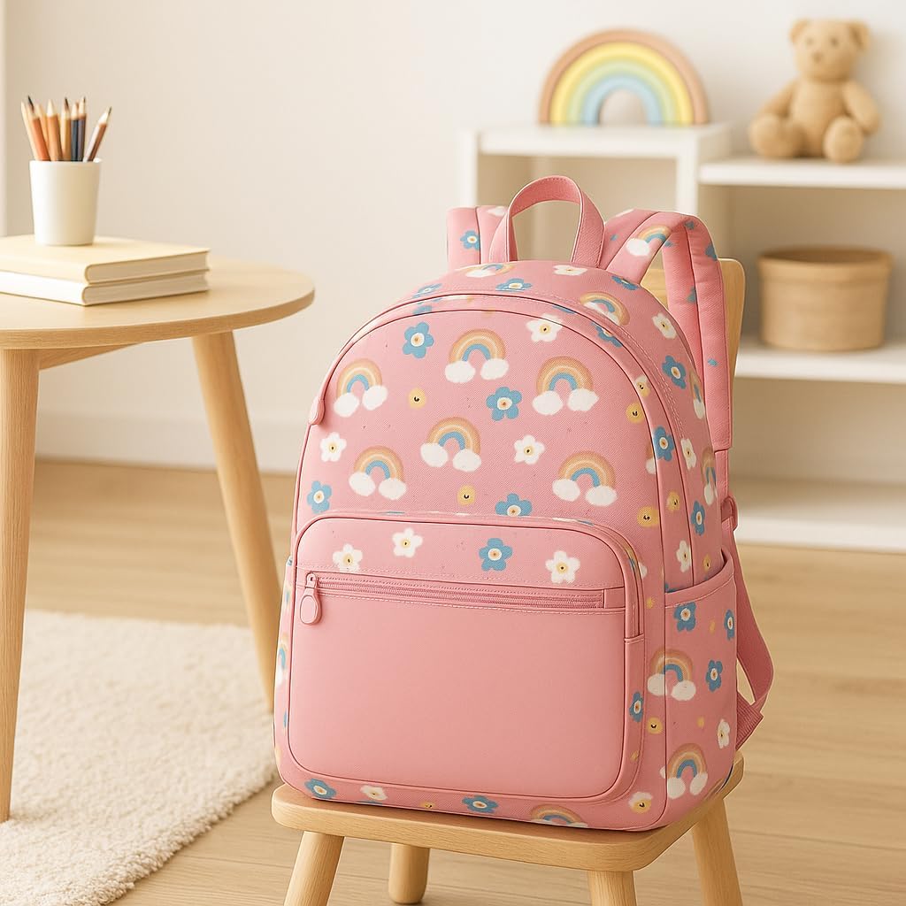 School Bag 40x30cm Pink Lightweight Student Backpack