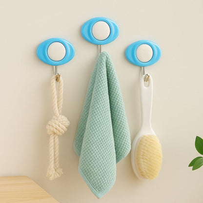 Durable Plastic Hooks Mix Designs 3pcs on Card for Home, Office & Garage