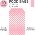 144 Pieces 10 Pieces Food Bags (13x8cm Pink for Deli – Bakery – Takeaway Packaging)