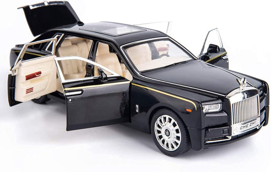 Fitto Rolls-Royce Model Car 1:32 Scale Alloy Diecast - Full Black Luxury Replica, Collectible, Detailed Interior & Exterior, Precision Engineering, Perfect Gift for Car Enthusiasts