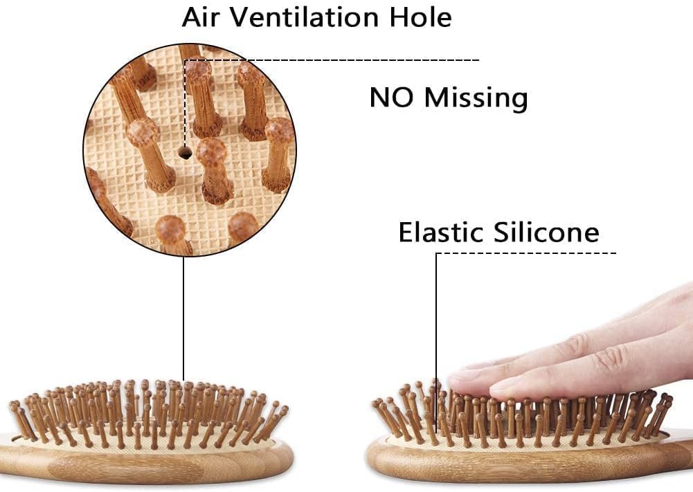 120 Pieces Wet Hair Brush Bamboo Detangling Brushes (Natural Wooden Paddle – Organic Hairbrush for Women – Men & Kids – Gentle on Hair & Scalp – Reduces Breakage & Tangles – Eco-Friendly – Durable Design)