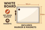 96 Pieces Magnetic Whiteboard 1 pieces (25cm x 35cm for Home – Office – School – Dry Erase Board with Magnets)