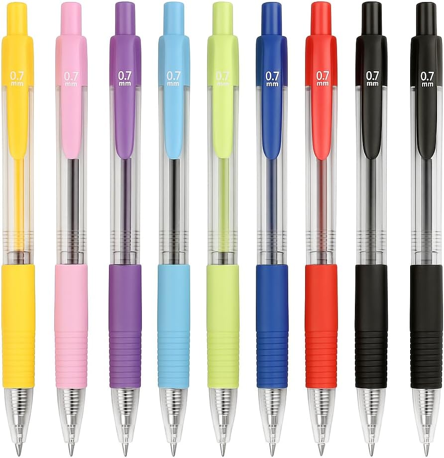 8 Pieces 0.7mm Ball Point Gel Pens Assorted Colors, 14.5cm Length