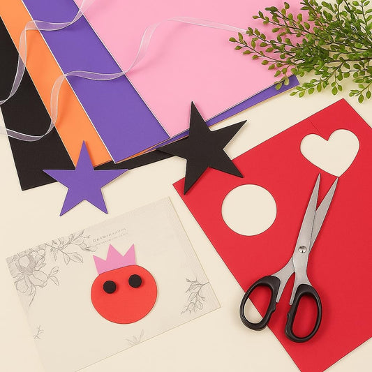 EVA Sponge Sticker 10 Pack A4 Size 21cm x 29.7cm Pink for Crafts and DIY Projects