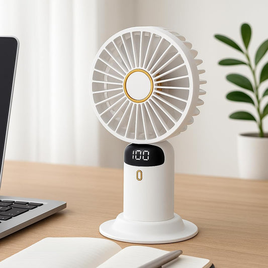 5-Speed USB Rechargeable Desktop Fan - Portable, Quiet, Adjustable Airflow