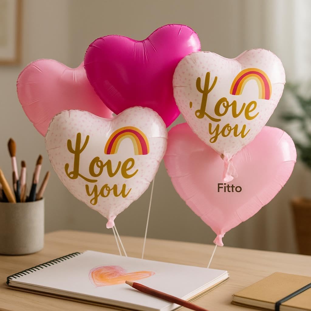 120 Pieces I Love You Foil Balloons (18 Inch Pack of 5 – Party Decoration)