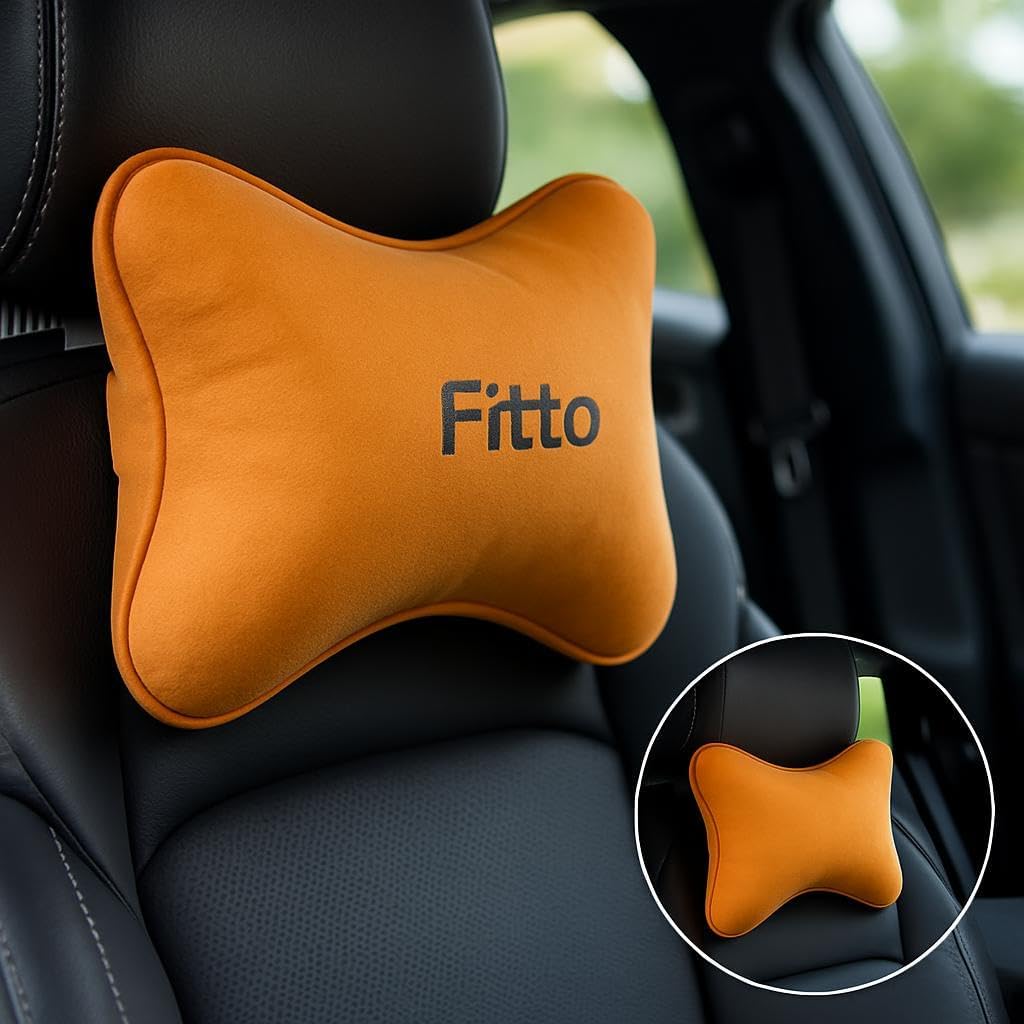 96 Pieces Car Headrest Neck Cushion Pillows (pack of 2 – Orange)