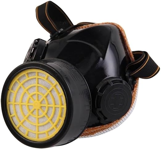 Fitto Chemical Respirator Mask with Single Cartridge, 1-Way Protection | Industrial Gas Mask for Dust, and Vapors | Adjustable, Lightweight, and Durable Face Shield for Safe Breathing