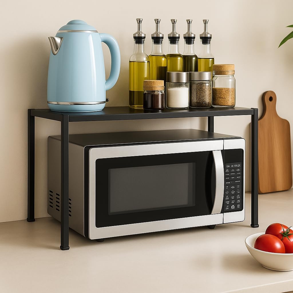 72 Pieces Metal Microwave Stands with Storage Space Above for Kitchen Organization