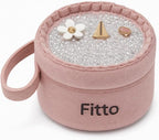 96 Pieces Small Round Wool Makeup Bags with Handle - Pink Portable Makeup Organizer for Travel and Everyday Use