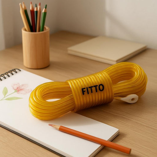 20m Steel Core Washing Line – 3.5mm Thick Yellow Clothesline with Durable PVC Coating for Extra Strength