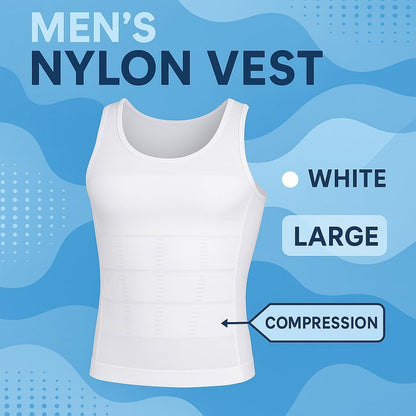 Men's Nylon Vest, White, Large