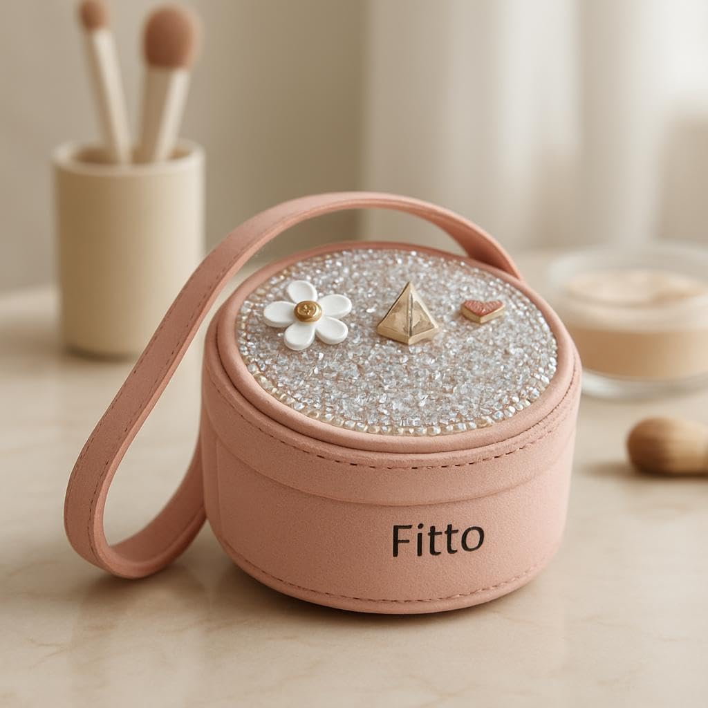 96 Pieces Small Round Wool Makeup Bags with Handle - Pink Portable Makeup Organizer for Travel and Everyday Use