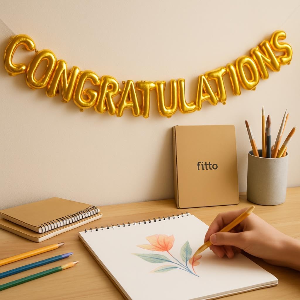 120 Pieces Foil Balloon Kits (40cm 'Congradulations' Gold Letter Balloons for Celebrations - Graduation – Anniversary – Special Occasions – UAE Party Supplies)