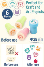 120 Pieces 6 Assorted Animal Stamps (25mm for Craft and Art Projects)