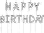 120 Pieces Silver Happy Birthday Candle Cake Toppers with glitters (Birthday Party Decoration – Cake Candle Holder – Silver Cake Accent)
