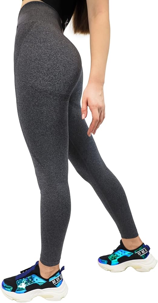 Fitto Women's Pastel Leggings,Smile Contour Seamless legging Activewear Workout Gym Yoga Outfit for Women (Medium, Grey)