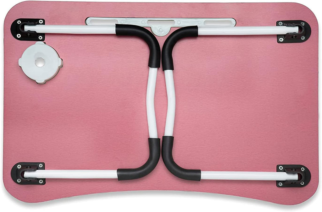 96 Pieces Study/Laptop Tables (Pink - Adjustable Height & Ergonomic Desk – Portable Workstation for Home – Office – Kids – and Students – Foldable and Compact – Sturdy Construction)