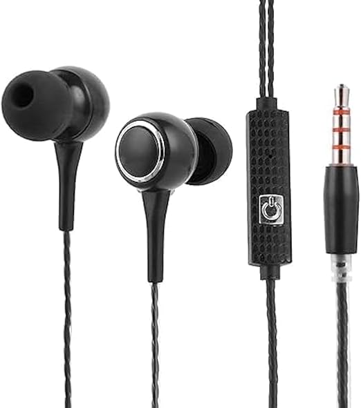 Fitto K28 Black Wired in-Earphone Stereophonic Sound With Mic, Built-in Microphone, Bass, 3.5mm Jack, Suitable For All Mobile Phones, Android & Mac Mobiles, Ear Phone, Music