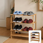 72 Pieces Wooden Shoe Rack 4 Tiers (Natural Wood Color – 63x26x67cm)