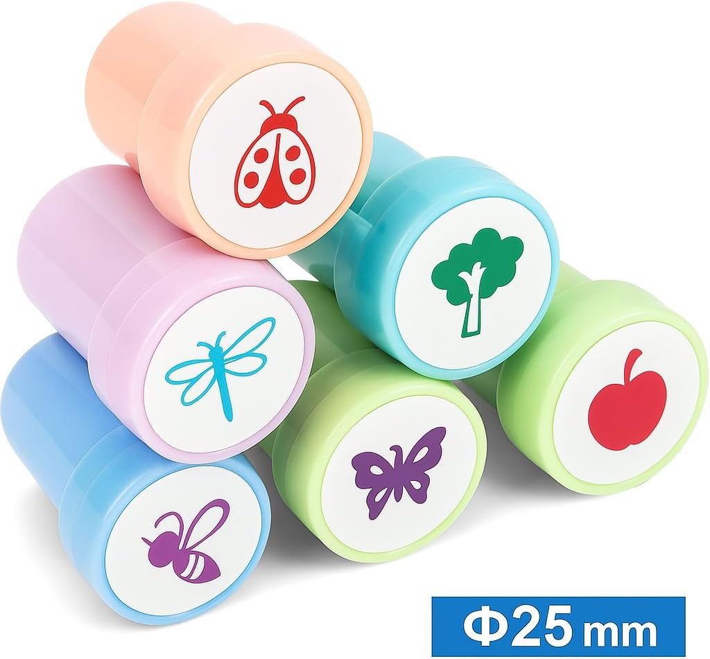 120 Pieces 6 Pieces Assorted Flies Stamps (25mm for Craft and Office Use)