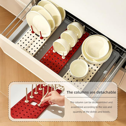 Multipurpose Expandable Drawer Rack – Cream & Red