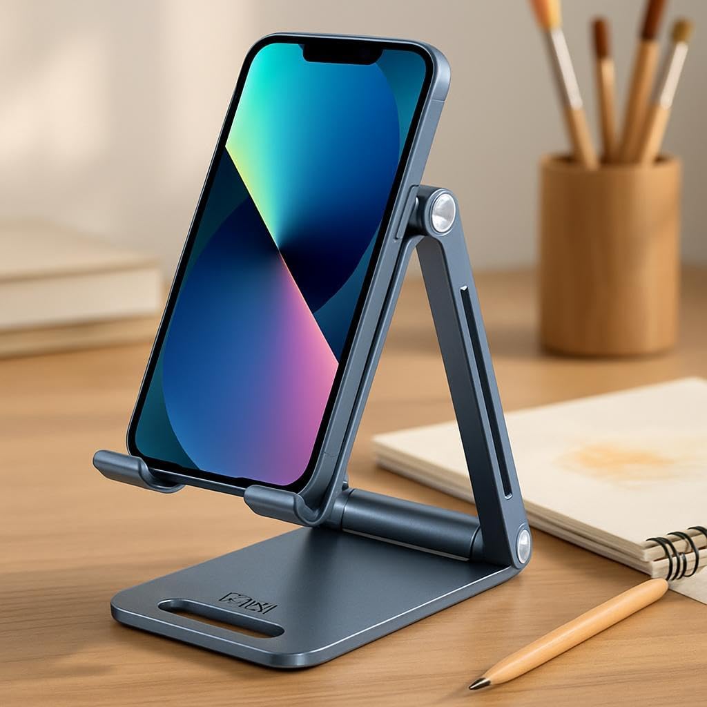 Foldable Cell Phone Stand for Desk – Adjustable, Portable Phone Holder