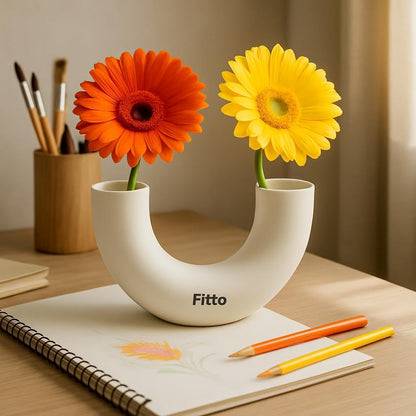 Tall Slim White Ceramic Vase 29x12cm Modern Home Decor